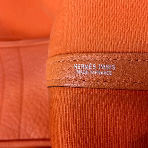 Authentic HERMES Garden Party tote PM orange canvas - Picture 10 of 15